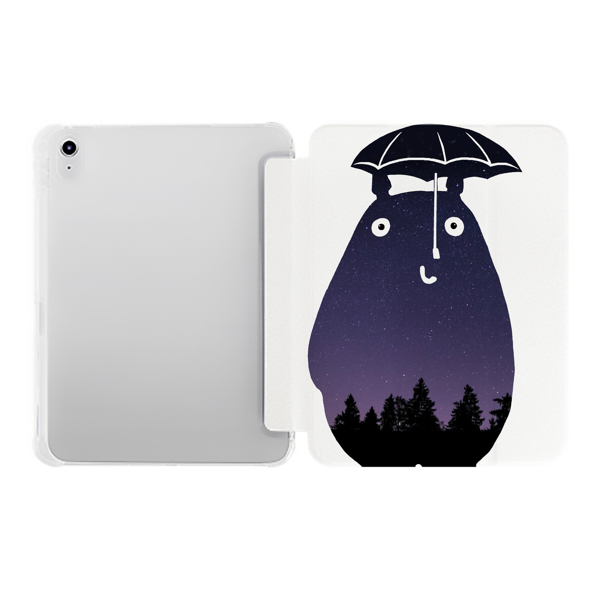 （画像用） となりのトトロ 草壁メイ 草壁サツキ My Neighbor Totoro Satsuki Kusakabe Mei Kusakabe IPad ケース ペン収納付き 三つ折りスタンド PUレザー×シリコン 対応機種9.5/10.5/10.9インチ